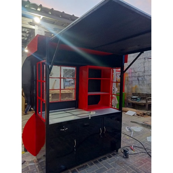 Gerobak / booth kebab, burger , roti panggang dll serbaguna terbaru
