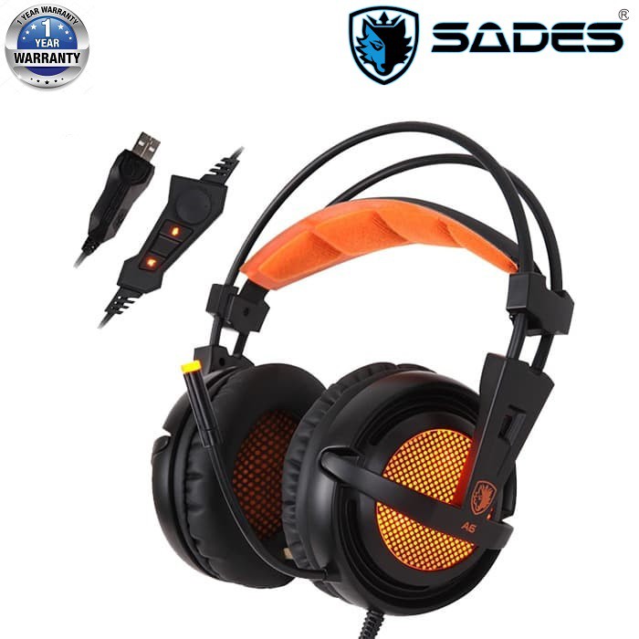 Headset Gaming Sades A6 7.1 Surround Sound