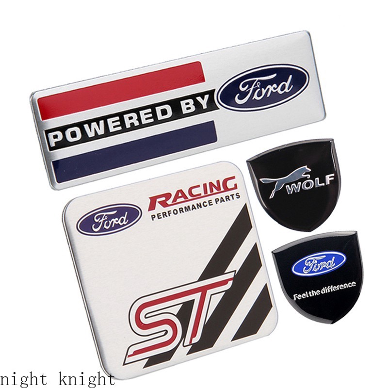 Stiker Emblem Metal Motif Serigala Night Knight St Untuk Bagasi Belakang Mobil Ford Mustang Focus Mondeo Fiesta Kuga