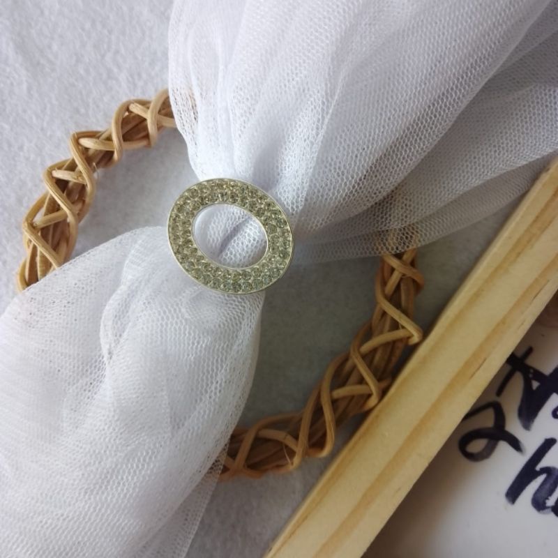 RING / BROS /  CINCIN BENTUK GESPER BERKILAU  BAHAN IMPORT ANTI LUNTUR-Oval