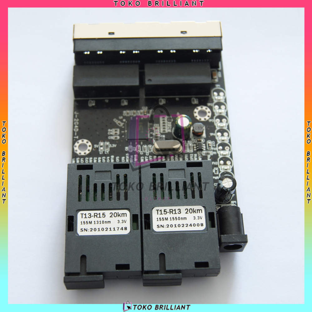 [BISA COD] 10/100Mbps 2 SC 4 RJ45 Ethernet Fiber Switch Single Mode Fiber Port PCB-PCB saja