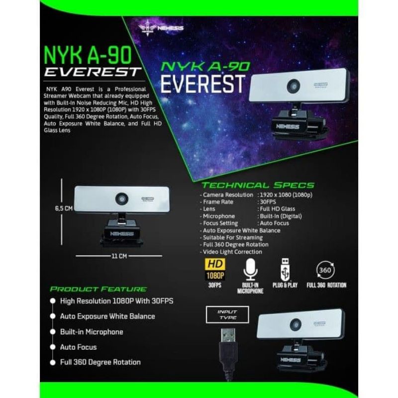 webcam external pc&amp;notebook Nyk nemesis everest A90 /camera external Nyk A90 original