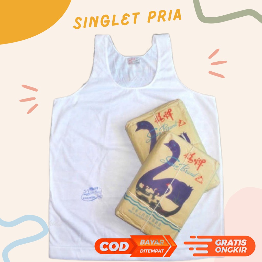 [Paling murah] Singlet pria swan I kaos dalam swan