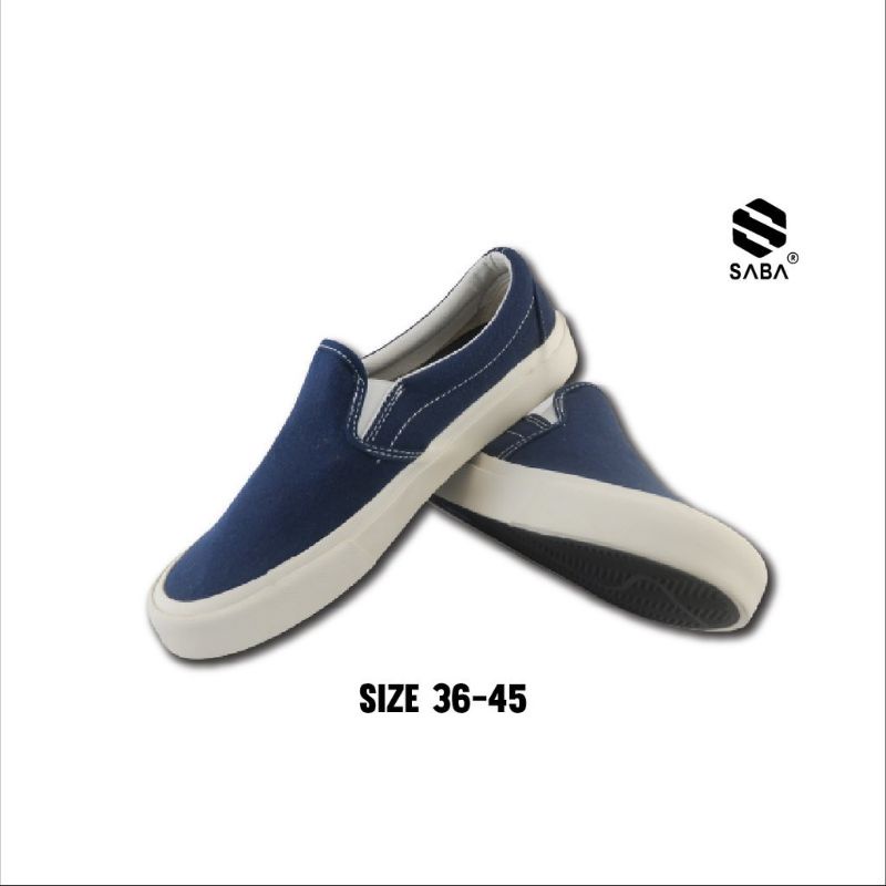 Sepatu Saba Vintage Navy Slip On Sepatu Lokal Sepatu Murah