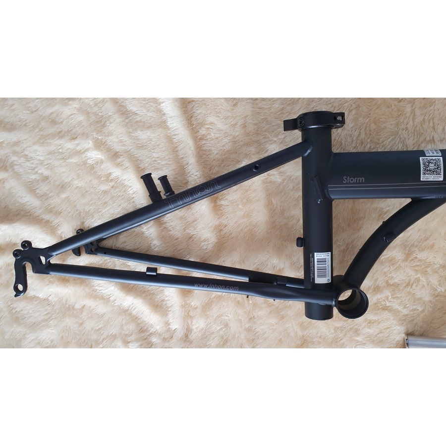 Frame Fork plus Handlepost Fnhon Storm V Brake 20 22 inch Warna HITAM DOFF Chromlly