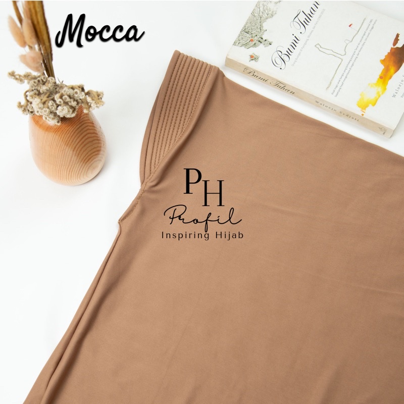 Jilbab Instan Bergo Hamidah Jersey Ukuran (XL) / Bergo Jersey Jumbo / Hijab jersey-Mocca