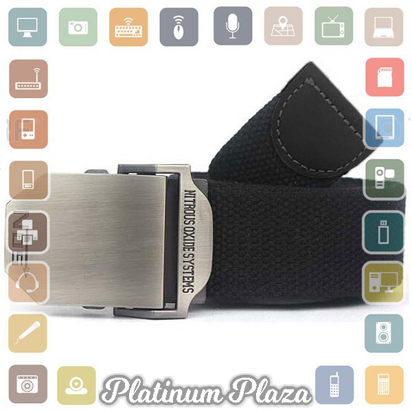 NOS Tali Ikat Pinggang Pria Canvas Style Men Belt - HQ031 - Black`6E6D62-