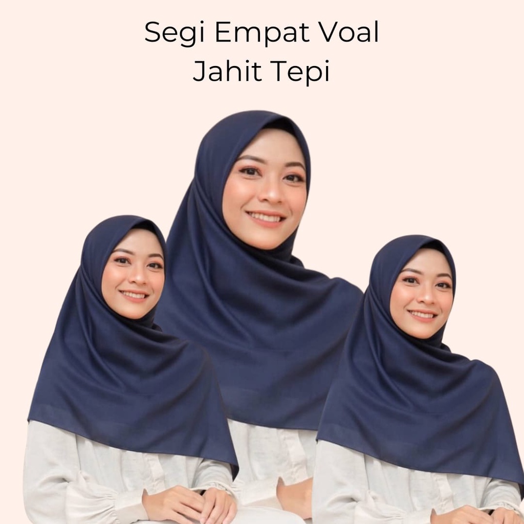 Segi Empat Voal Jahit Tepi Murah