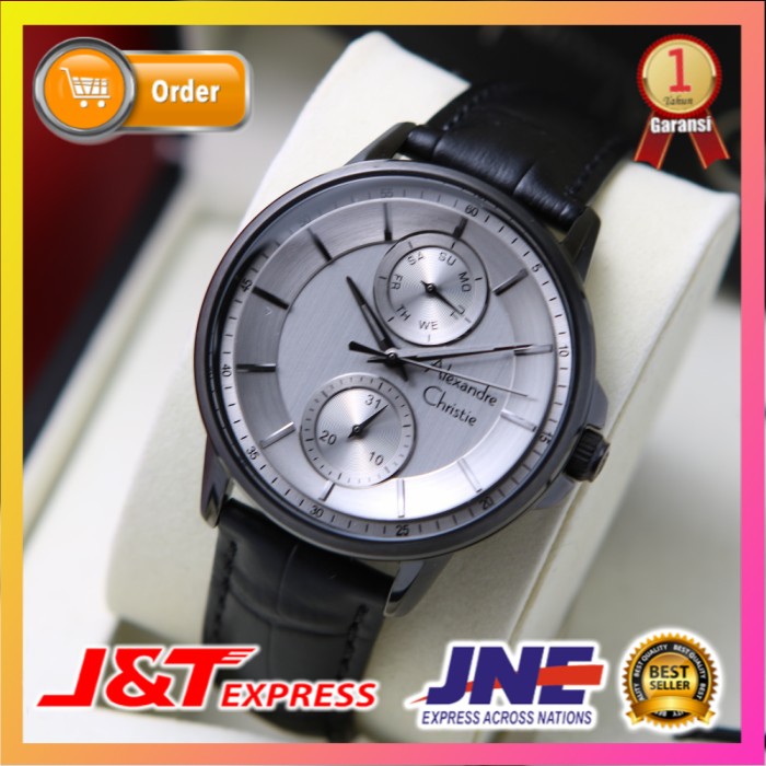 JAM TANGAN ALEXANDRE CHRISTIE ALEXANDER CHRISTIE PRIA COWOK ORIGINAL ORI BRANDED AC 6576 BLACK GREY