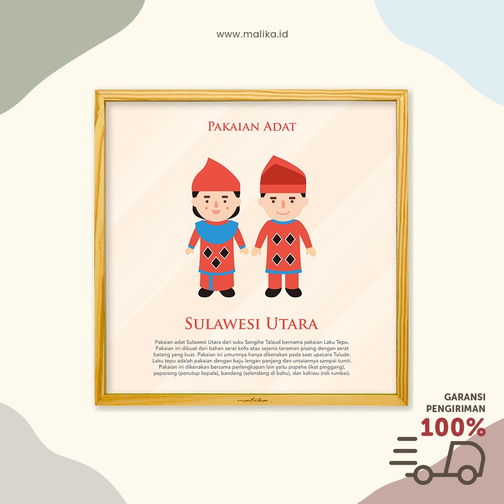 Pajangan Rumah Infografis Anak Pakaian Adat Sulawesi Utara