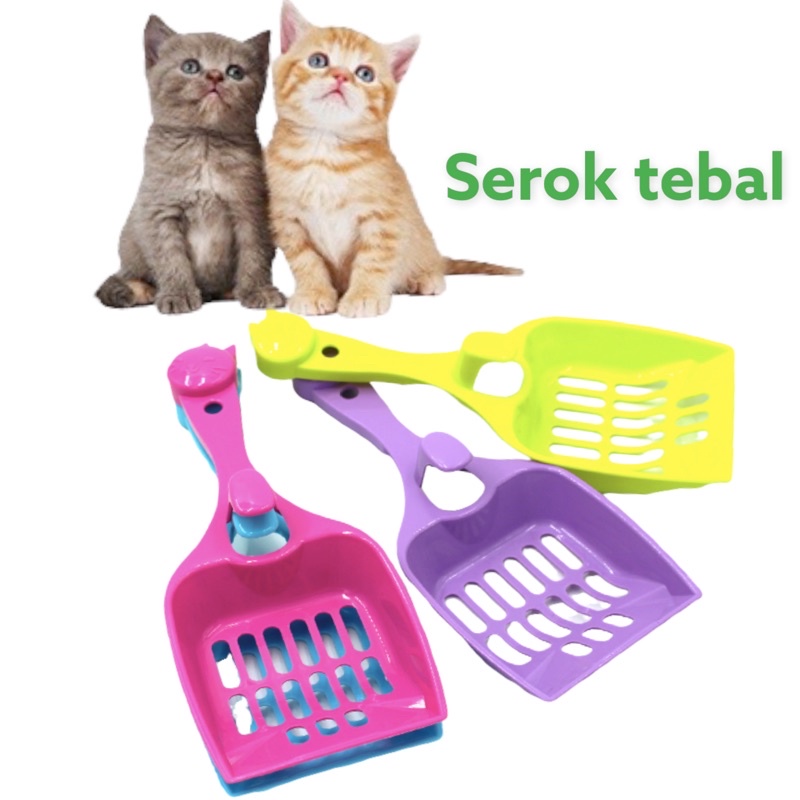 Serok kotoran hewan kucing bahan plastik teba