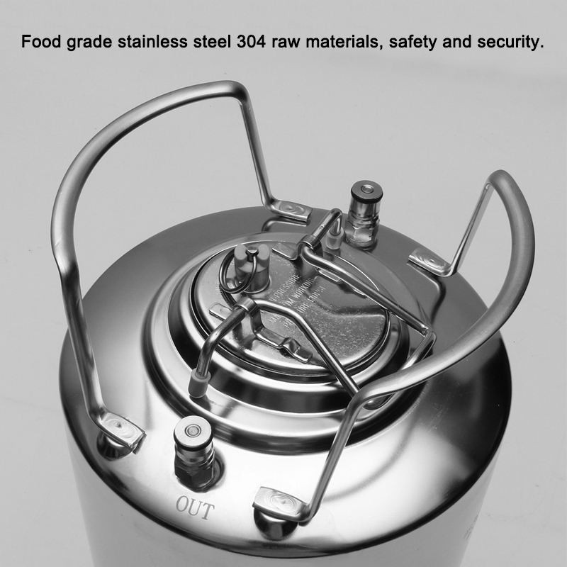 10L Stainless steel Ball Lock Beer Keg Pressurized Growler for Craft Beer Dispenser System Home