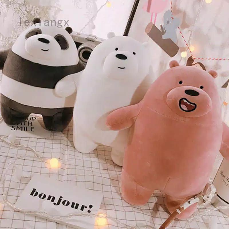 BONEKA WE BARE BEAR SITTING PANDA/GRIZZLY/ICE BEAR SUPER LEMBUT