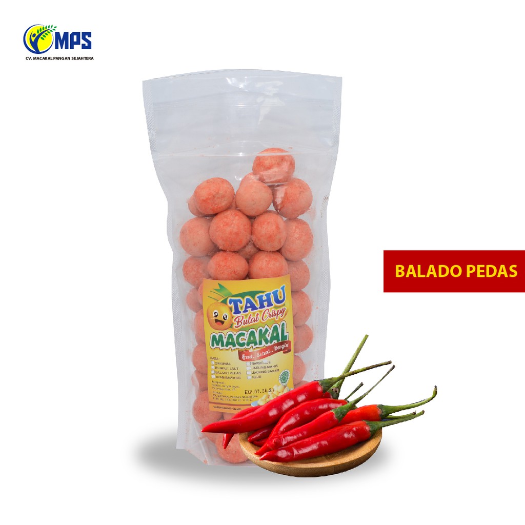 

Keripik Tahu Bulat Mini Kering Crispy Kering Macakal Rasa Balado Pedas Kemasan Pouch Tinggi