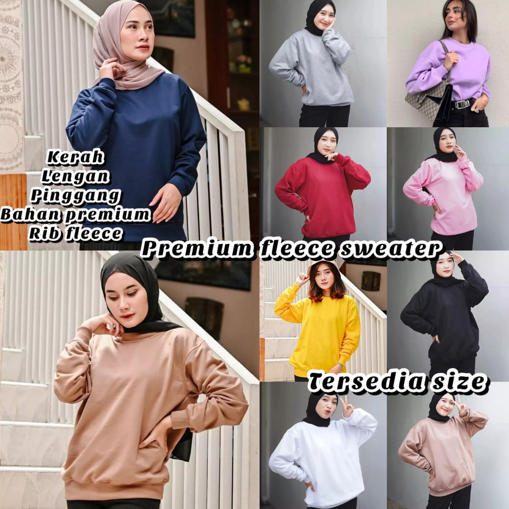 BEFAST - ZEC OOTD Wanita Sweater VIARE / Sweater Fleece Polos / Sweater Polos Keluaran Terbaru / Sweater OOTD Wanita Kekinian / Sweater Banyak Varian Warna