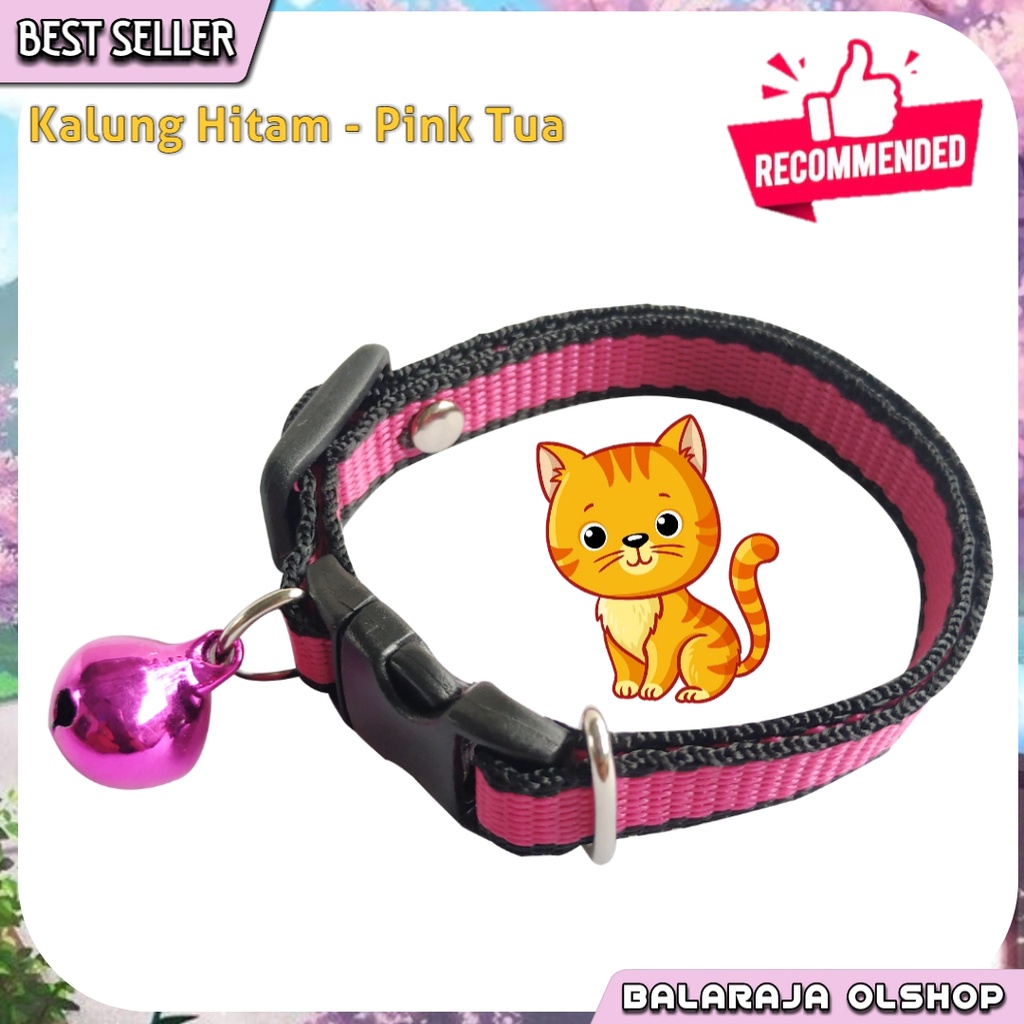 Kalung Kucing Kelinci Musang Anjing Lonceng Motif Garis