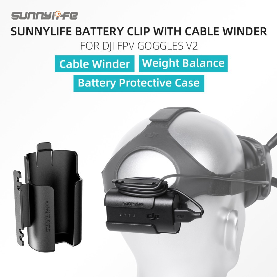 Sunnylife Headband Battery Clip Protective Case DJI FPV Googles V2 / DJI AVATA