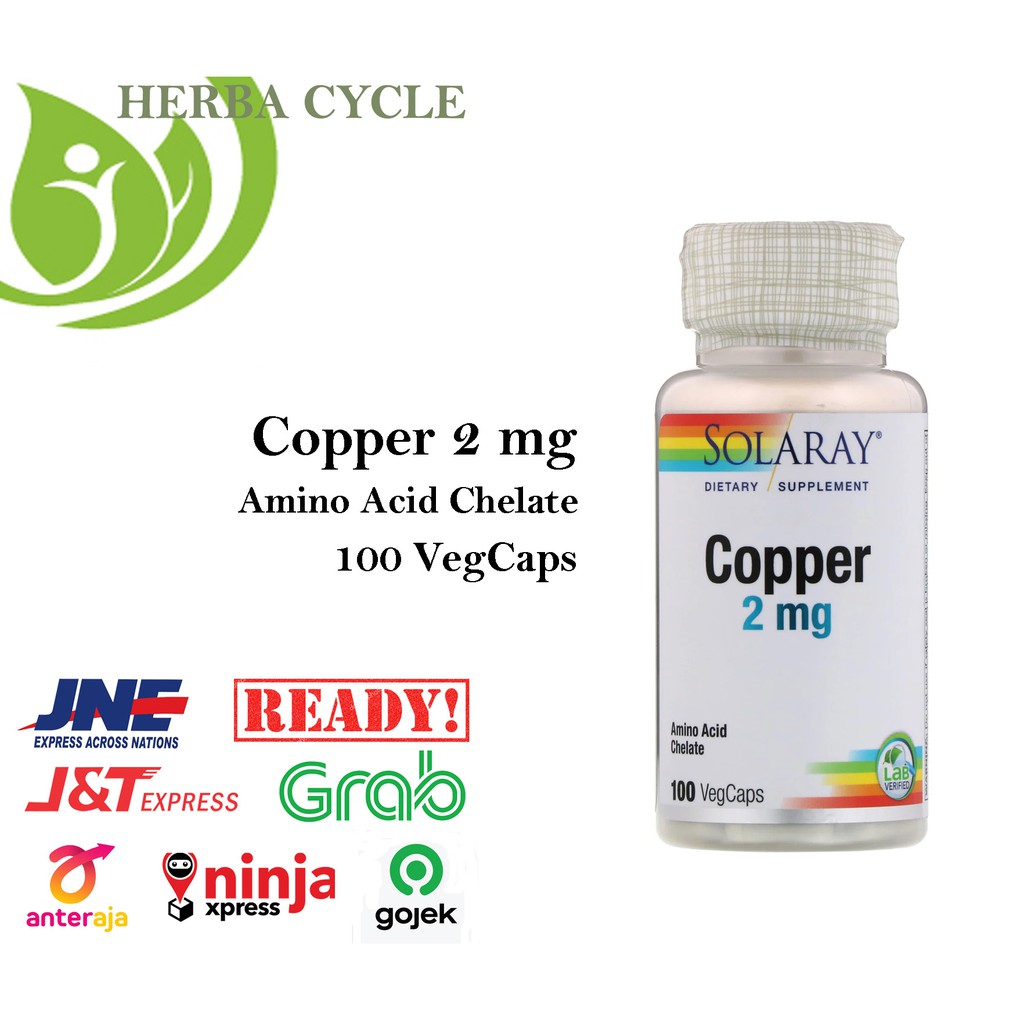 Solaray Copper 2mg 100 Veg Caps Multivitamin Kesehatan Tubuh ORI USA