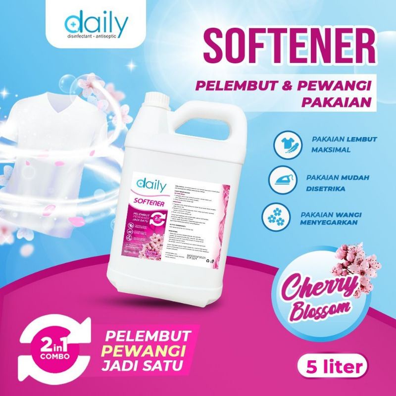 DAILY SOFTENER 2 IN1 PEWANGI DAN PELEMBUT PAKAIAN 1 LITER  / DAILY SOFTENER 2 IN 1 CHERRY BLOSSOM SEKALI BILAS WANGI SOKLIN MOLTO 1X BILAS HARUM LEMBUT SAKURA MURAH