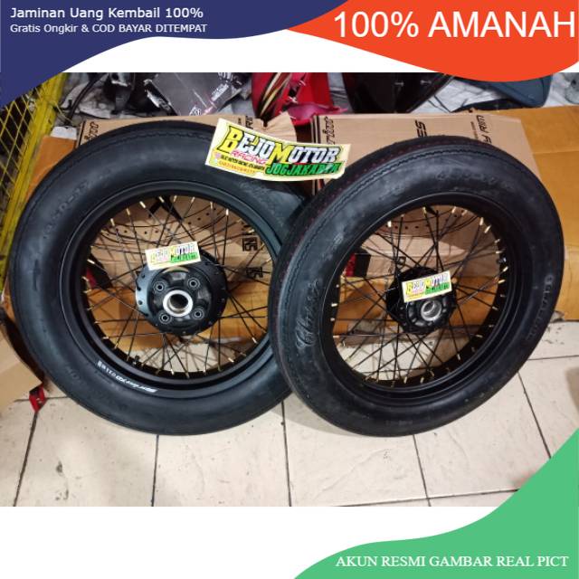 Paket Ban japstyle classic fullset tapak lebar buat honda tiger revo mega pro vixion dll