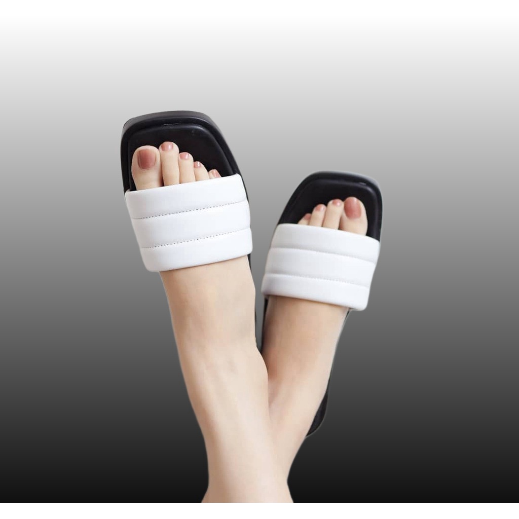 SANDAL SLIDE WANITA SUPER EMPUK OLIVVE