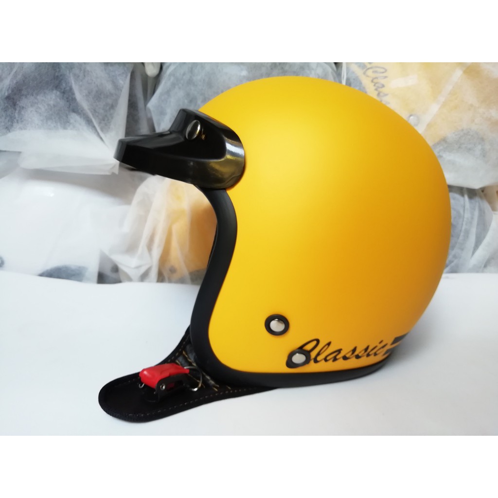 HELM BOGO CLASSIC DEWASA KUNING DOFF TANPA KACA