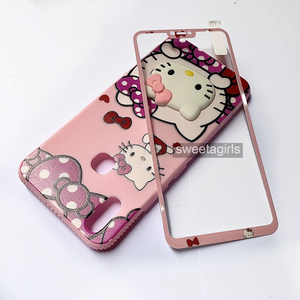 Casing Silikon Jelly Lucu dengan Antigores untuk Vivo V9  - Boneka Karakter Timbul - sweetacase.id - Softcase / COD / Casing Terbaru - Karakter Lucu - Casing Imut - Kesing Hits - Case Gemoy - Kesing - Aesthetic Stitch - Doraemon