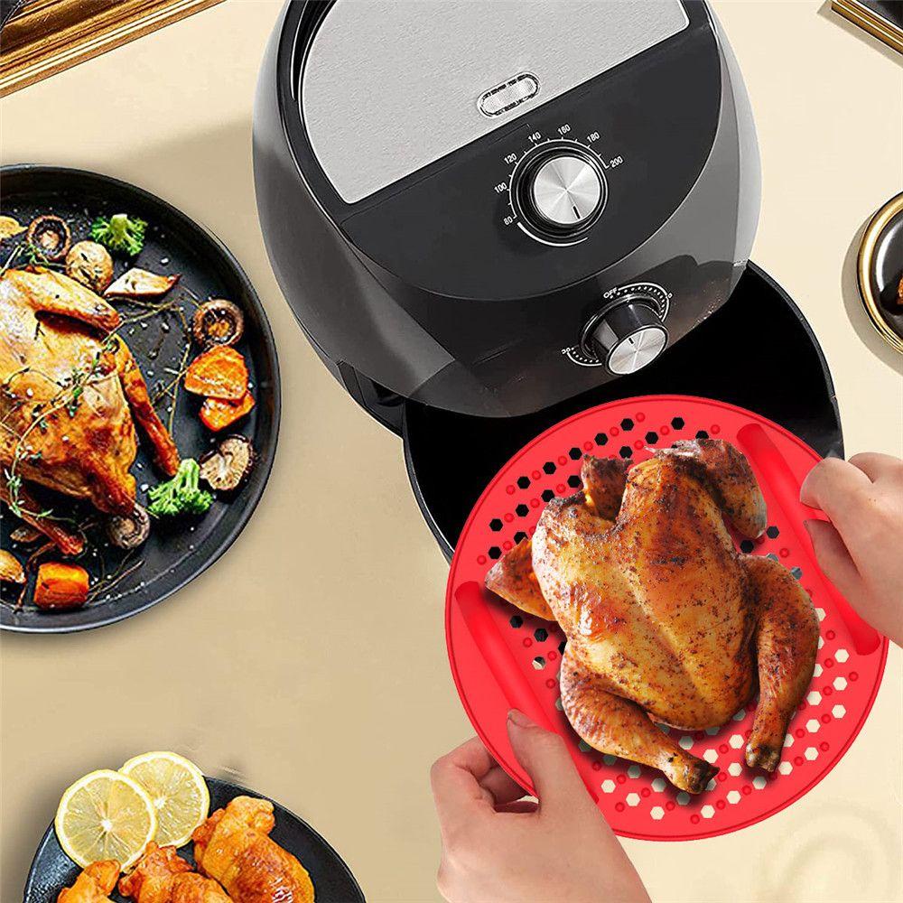 Solighter Air Fryer Liner Mat Roti Ayam Goreng Alat Masak Anti Lengket Pizza Plate Replacement Liners AirFryer Aksesoris Heating Baking Pad