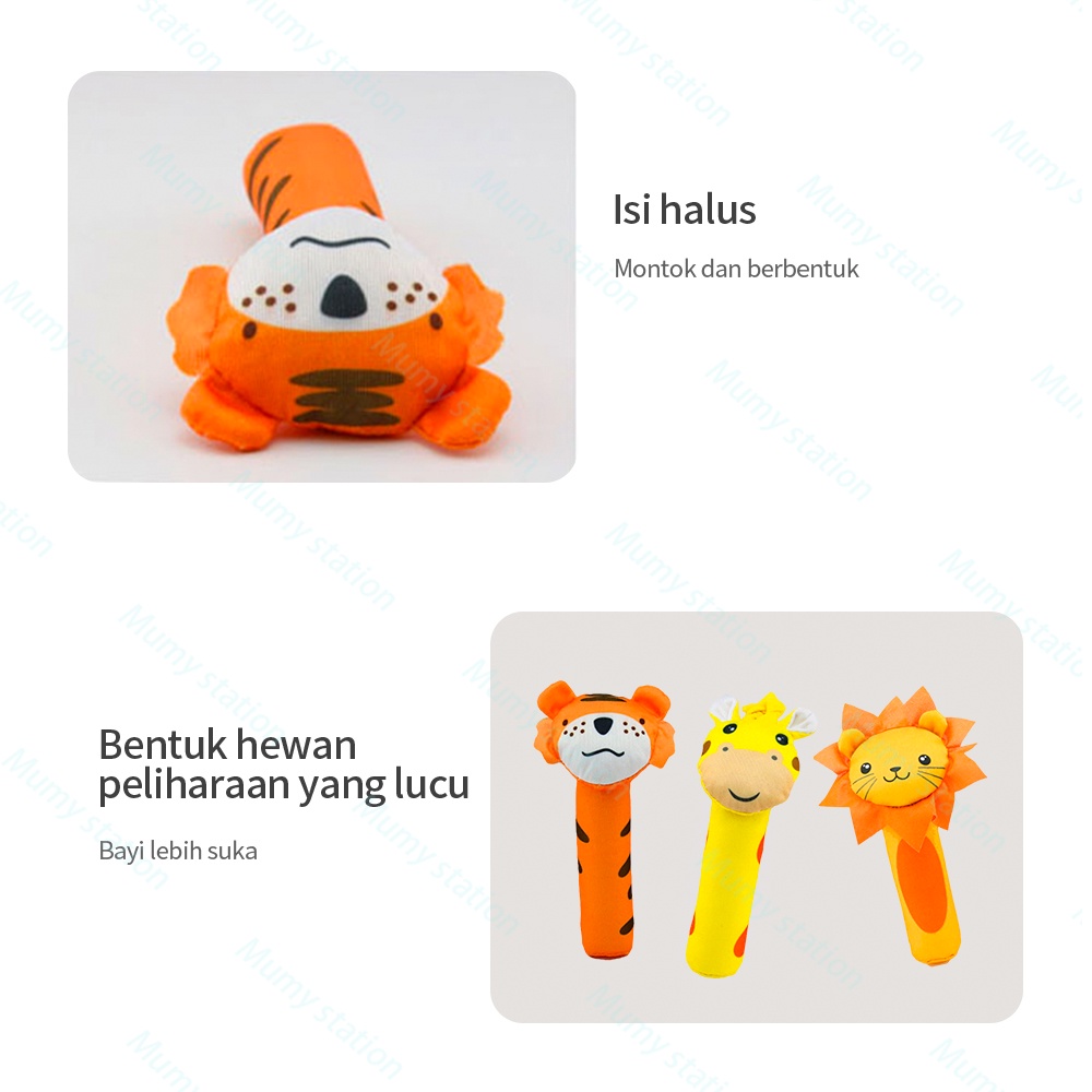 Mumystation Boneka rattle bayi doll toys mainan bayi rattle stick hewan animal binatang