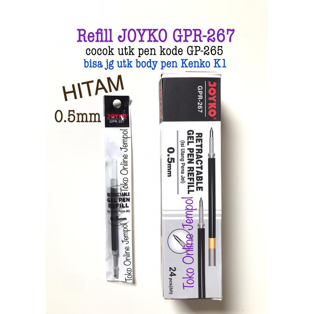 

REFILL isi ulang pulpen joyko GP265 utk GP-320 GP-265 JOYKO GPR-267 0.5 hitam tinta isi ulang GP GPR267 GPR 267 refill GP265 ATK0970JY