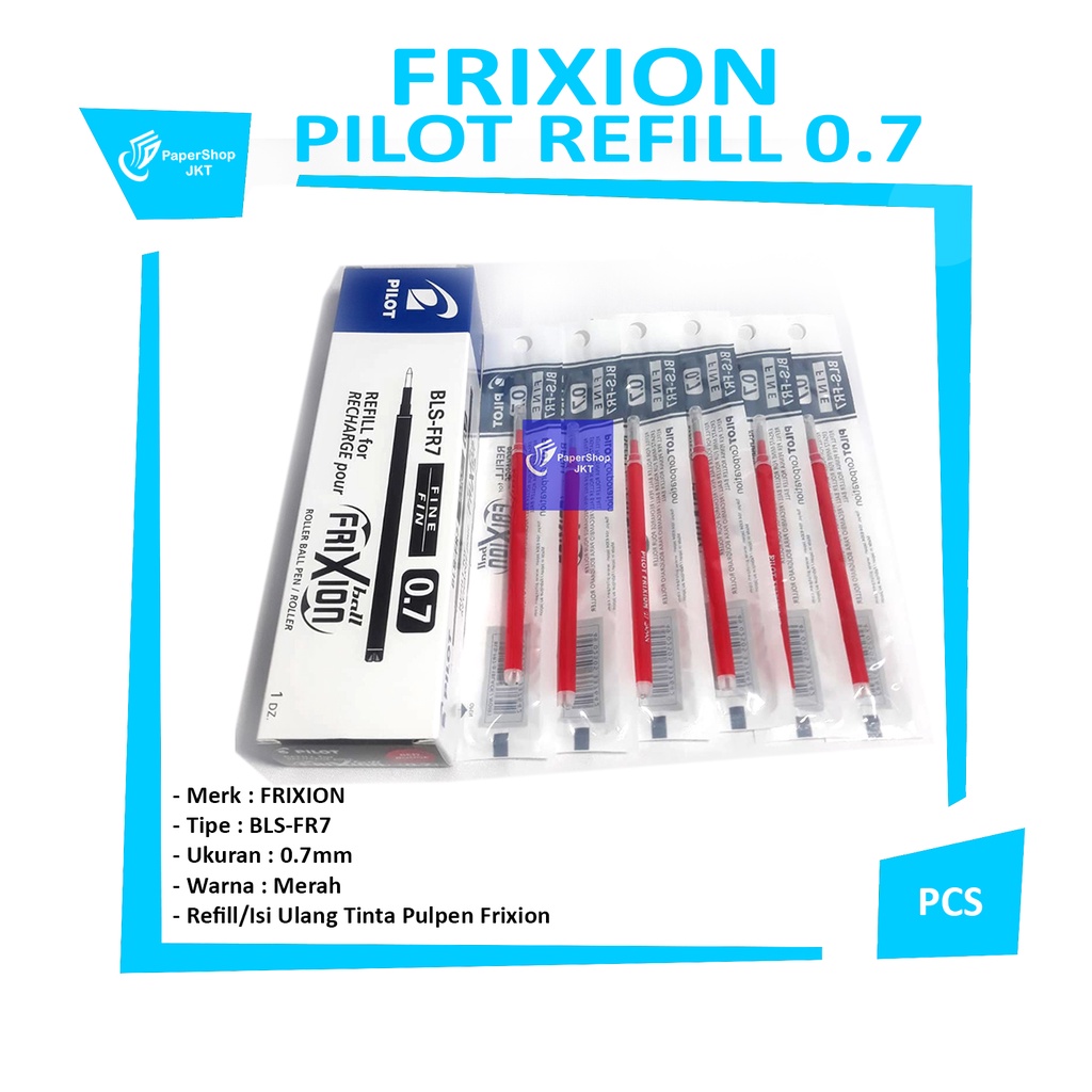 

FRIXION - Pilot Refill Isi Ulang Pena 0.7mm - Merah - Pcs