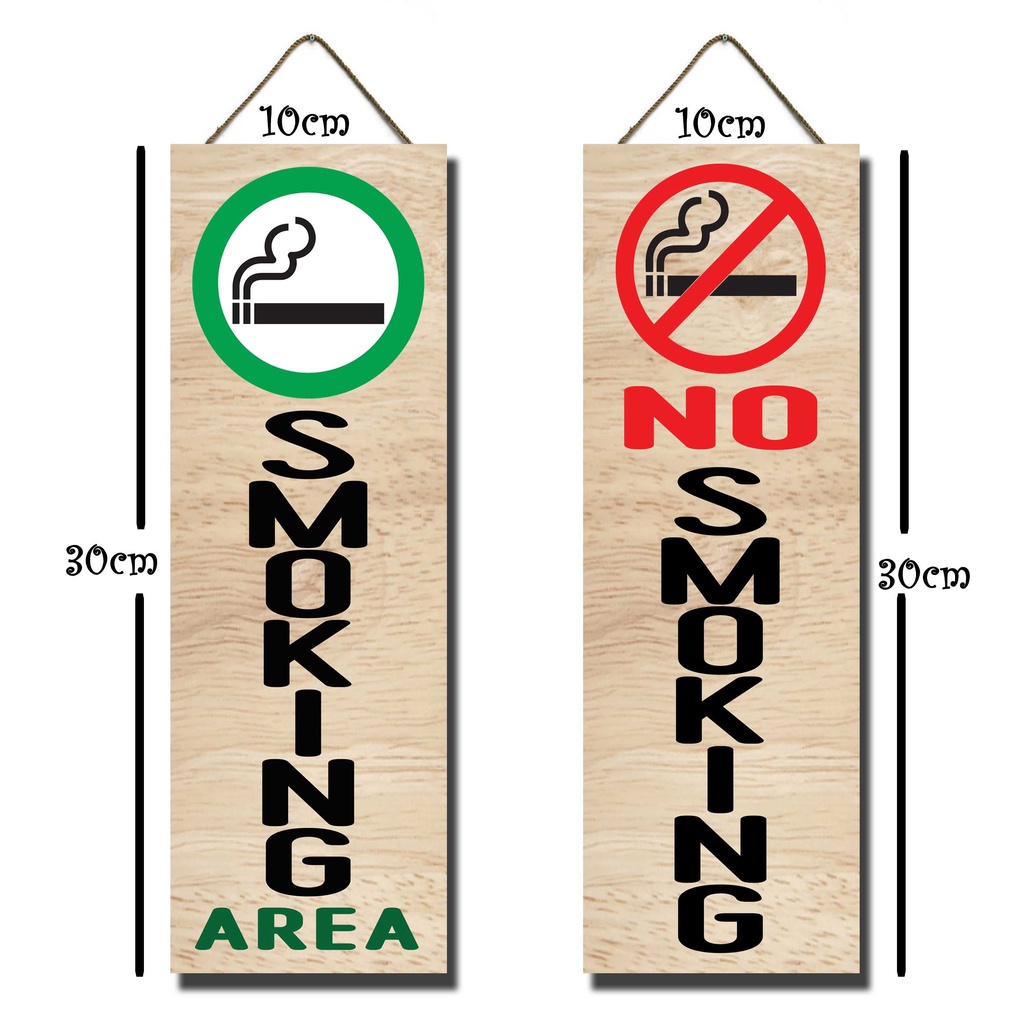 Hiasan Dinding Gantungan smoking/no smoking ukuran 30x10