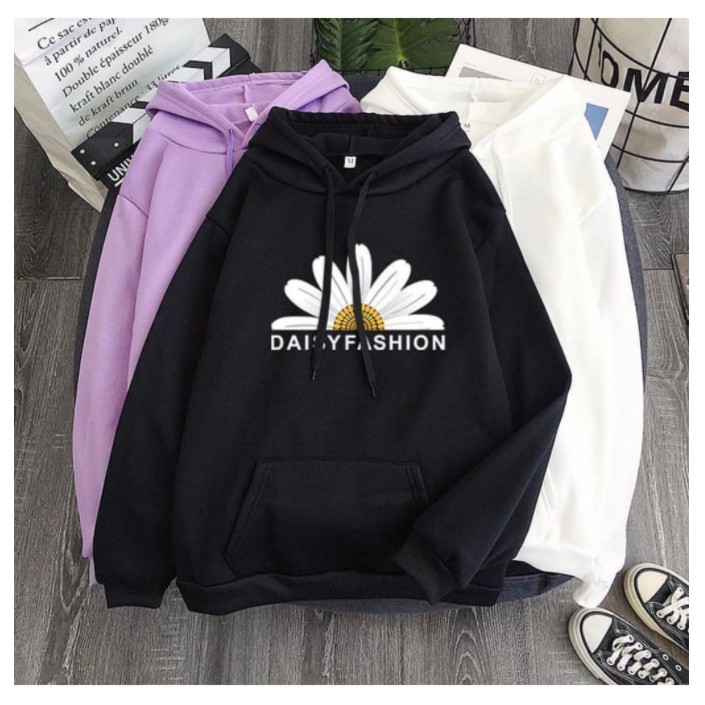 HOODIE WANITA DAISY FASHION FLEECE TEBAL PREMIUM TERBARU,