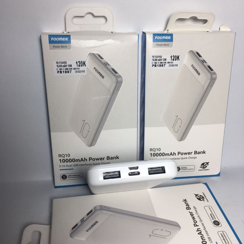 FOOMEE Powerbank RQ10 // FP107 10000mAh 2USB 2.1A Interfaces Quick Charge Original