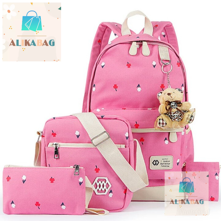 ALIKA BAG - Tas Ransel Anak Perempuan Multifungsi 3in1 Bunga Tulip