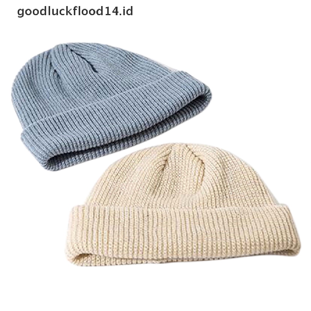 [OOID] Unisex Men Women Beanie Hat Warm Ribbed Winter Turn Ski Fisherman Hat Fashion ID