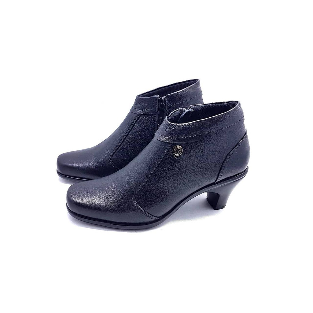 Sepatu Boots Formal PDH Wanita Kerja Kantor Kulit Original Bandung Harga Grosir Diskon, GLF18 265