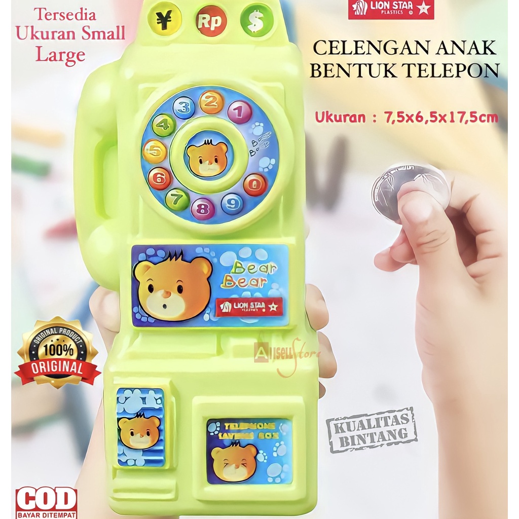 ( BISA COD ) PROMO LION STAR SV-6 SAVING BOX CELENGAN ANAK BENTUK TELEPON SMALL / CELENGAN KOIN DUIT / CELENGAN LUCU / TEMPAT UANG LUCU / TEMPAT MENABUNG LUCU ANAK