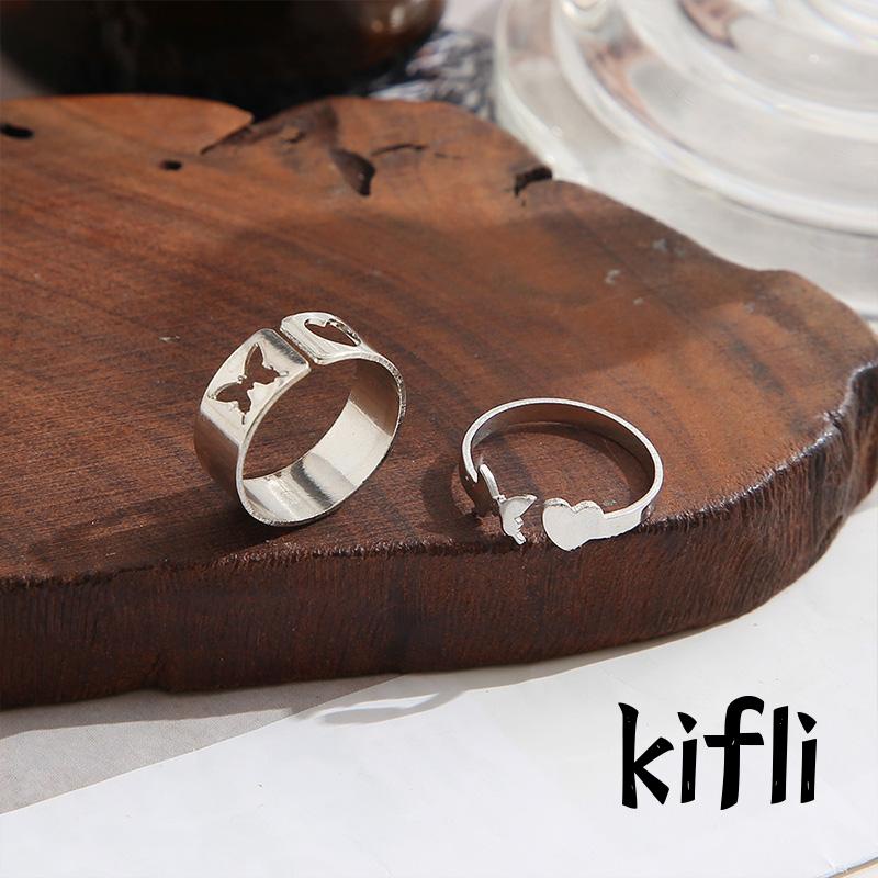 Cincin Model Terbuka,Desain Kupu-Kupu Hollow Out,Untuk Pasangan