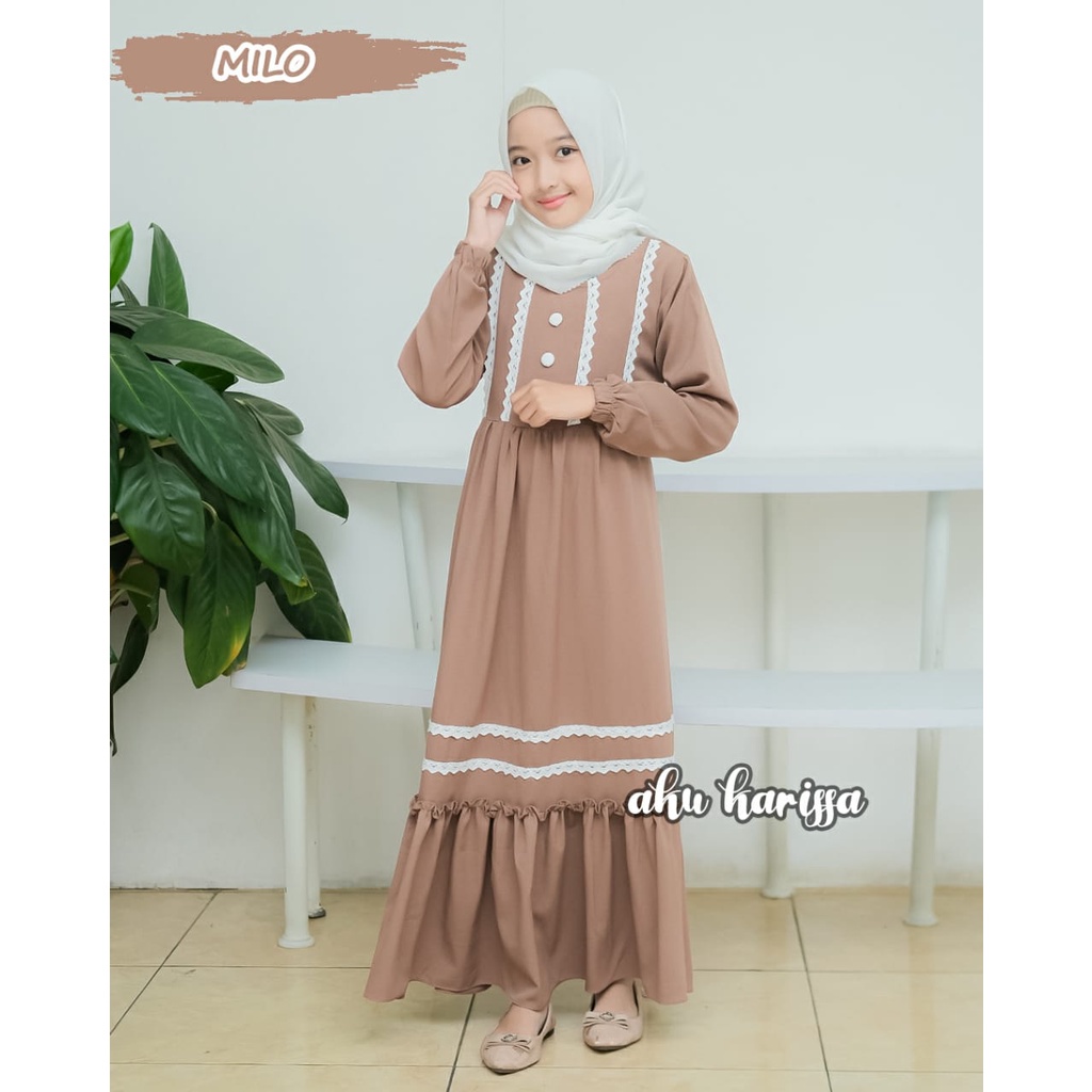 Gamis Anak REYNA DENISA aku karissa kids Itycrepe Kancing BAJU MUSLIM RENDA ADEM BEST SELLER S M L XL