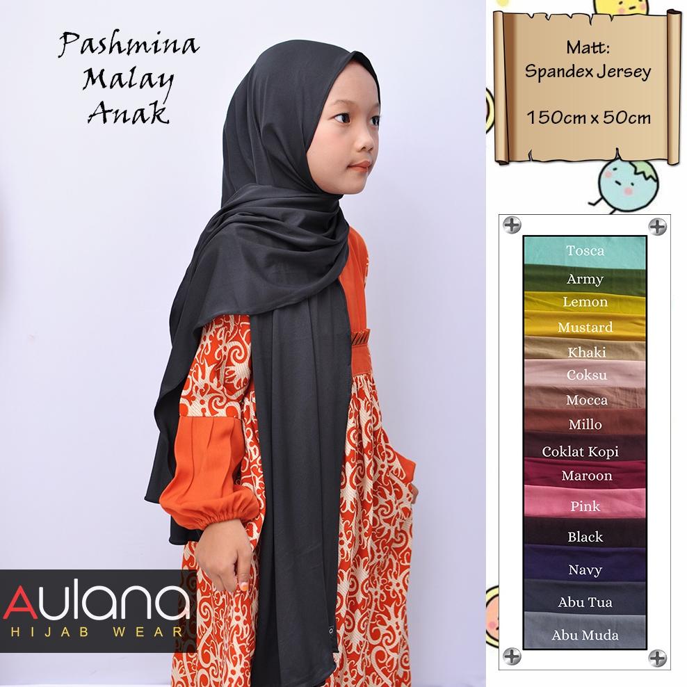 COD Hijab Jilbab Kerudung PASMINA PASHMINA MALAY ANAK MALAYSIA JERSEY Premium Ori Aulana Grosir Mura