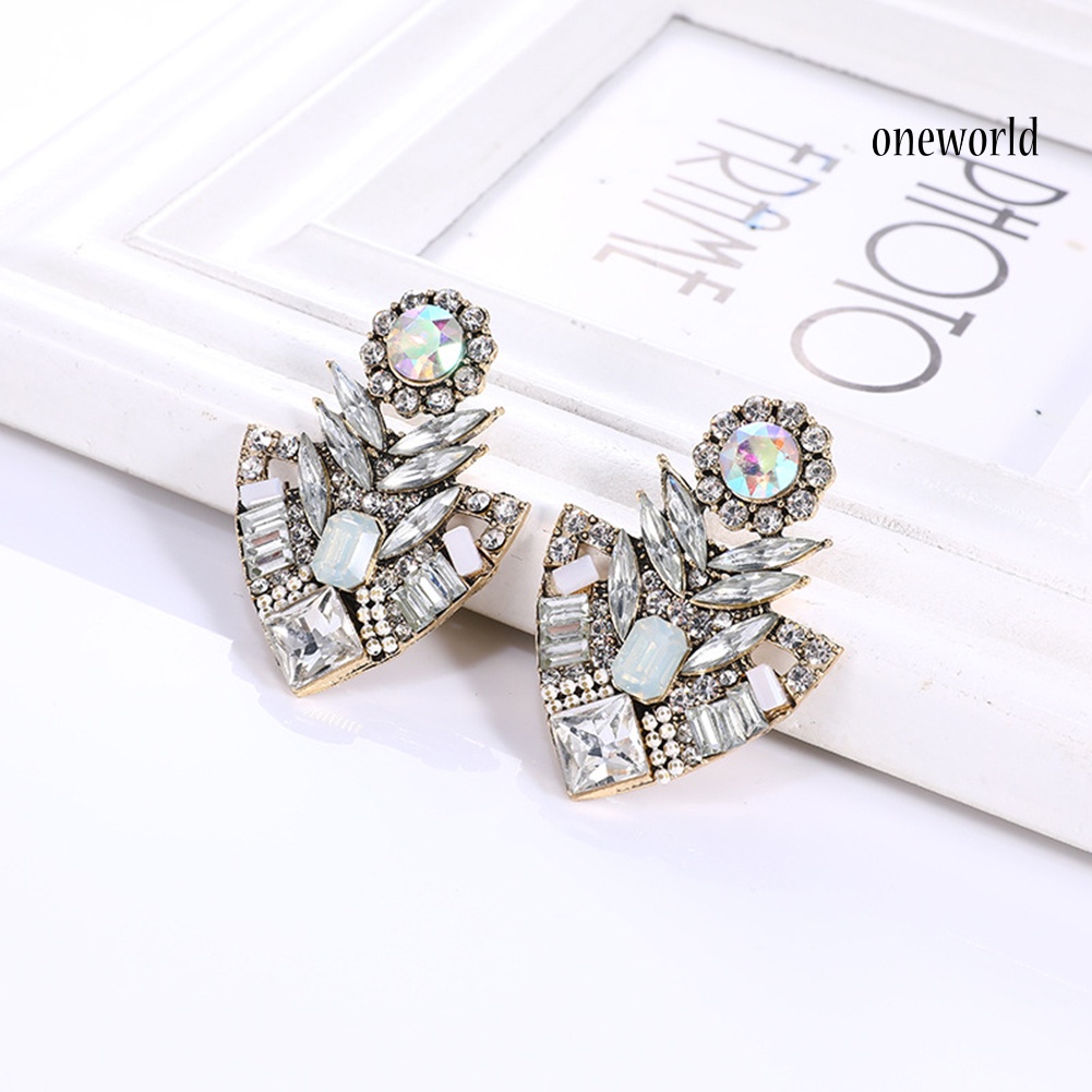 OW# Women Fashion Rhinestones Exaggerated Bohemian Ear Stud Earrings Jewelry Gift