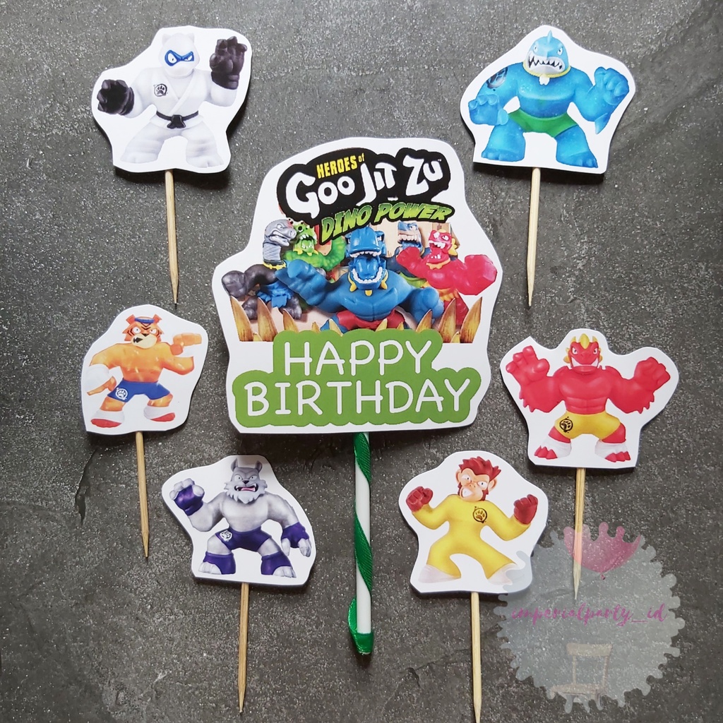 Cake Cupcake Topper Tusukan Kue Happy Birthday Heroes of Goo Jit Zu