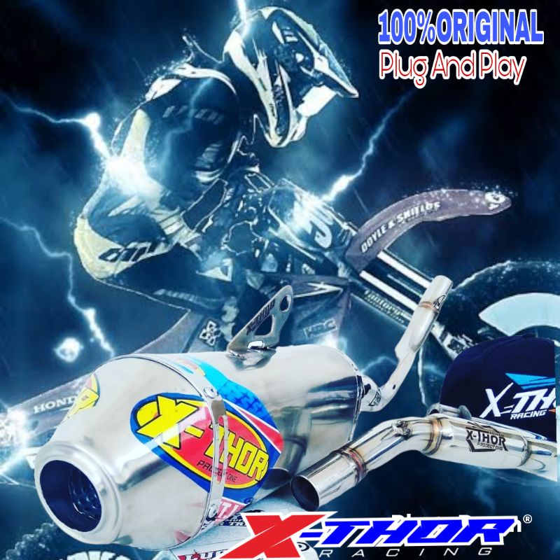 Knalpot Crf Klx Dtracker Wr155r Full Stenlis Knalpot Racing Original X-Thor Racing free Topi X-Thor
