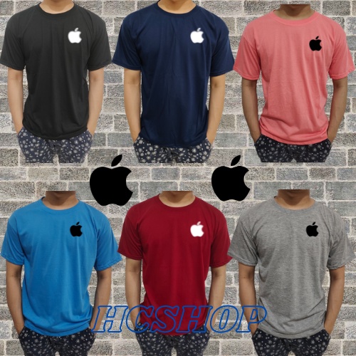 Kaos Pria Distro Murah Baju Pria Apple Atasan Kaos Oblong Pria Keren Oversize Wanita Lengan Pendek Unisex Tshirt