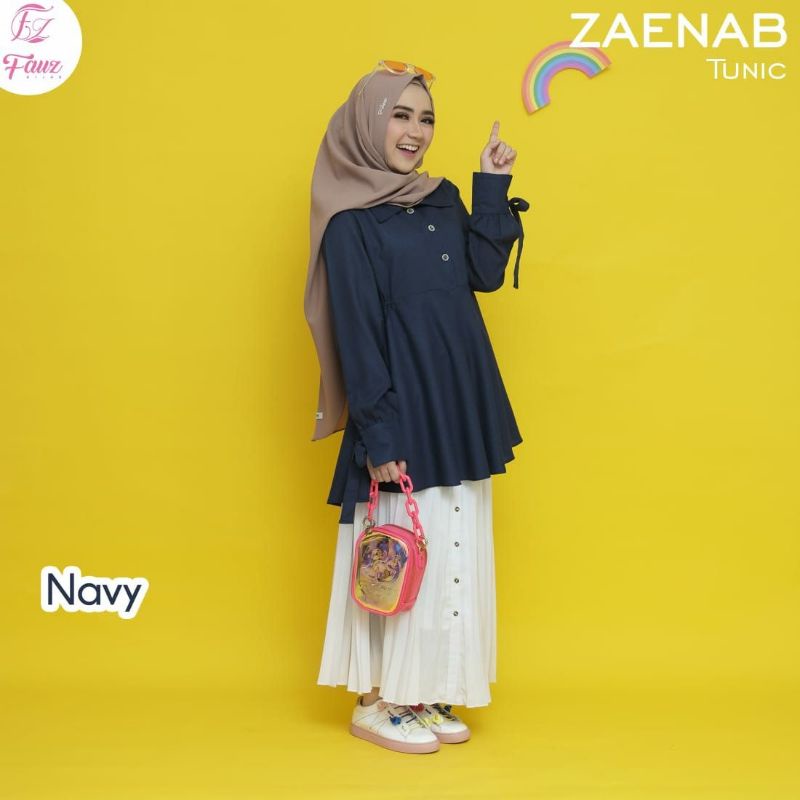 FAUZ TUNIC ZAENAB NAVY by Fauz Hijab / Tunik Navy