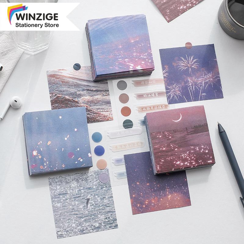 

Memo Paper Stickers Set DIY Deco Diary Note Paper INS Starry Sky Memo Pad Supplies