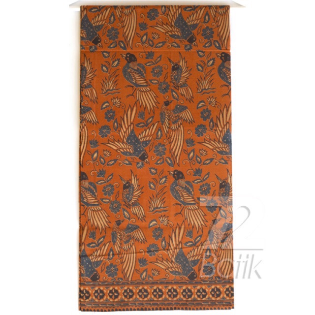 KAIN BATIK PREMIUM Bahan Katun Motif Burung Warna Orange Oren Oranye 721238 Cap 72 Jarik Jarit Samping Kebat Panjang Batik Katun Modern Premium Bahan Seragam Batik Pernikahan Kantor Keluarga Murah Kamen Jadi Batik Bali Lembaran