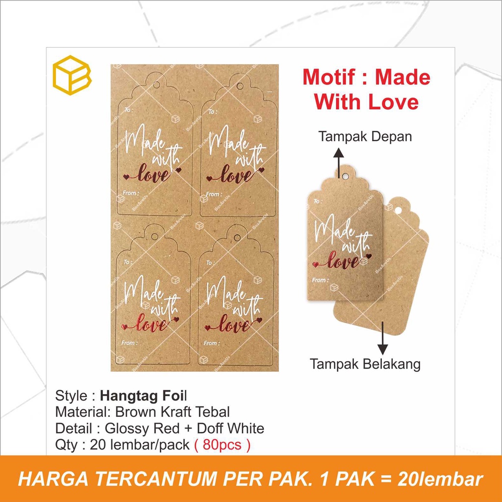 Hang Tag Hangtag Kraft Label Harga Label Baju - HTK Foil