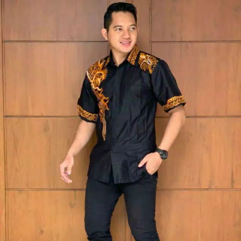 kemeja batik pria JZ kuning